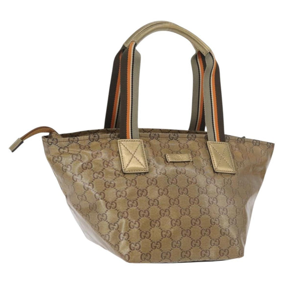 GUCCI GG Crystal Tote Bag Coated Canvas Gold Tone 131228 Auth YKZ1227A