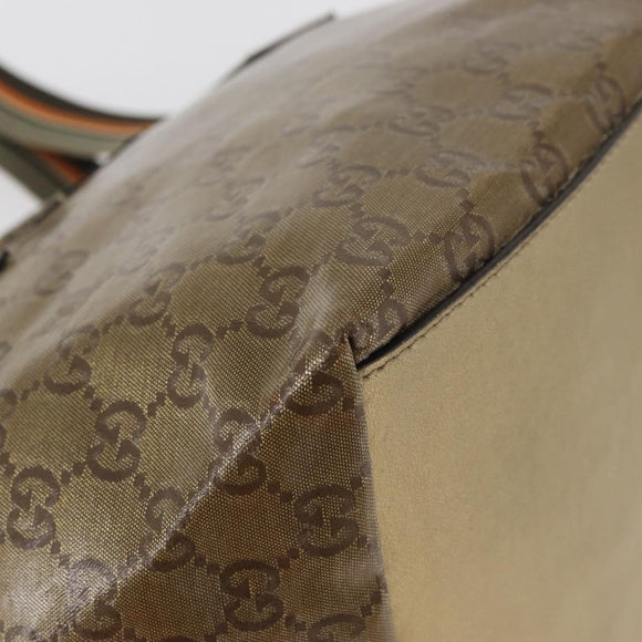 GUCCI GG Crystal Tote Bag Coated Canvas Gold Tone 131228 Auth YKZ1227A