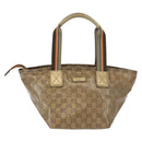 GUCCI GG Crystal Tote Bag Coated Canvas Gold Tone 131228 Auth YKZ1227A-2