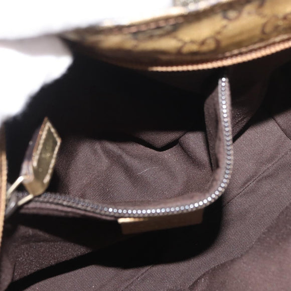 GUCCI GG Crystal Tote Bag Coated Canvas Gold Tone 131228 Auth YKZ1227A