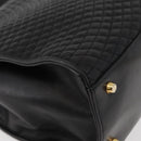 BALLY Hand Bag Leather Black Gold Auth YKZ1229-15