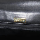 BALLY Hand Bag Leather Black Gold Auth YKZ1229-18
