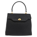 BALLY Hand Bag Leather Black Gold Auth YKZ1229-13