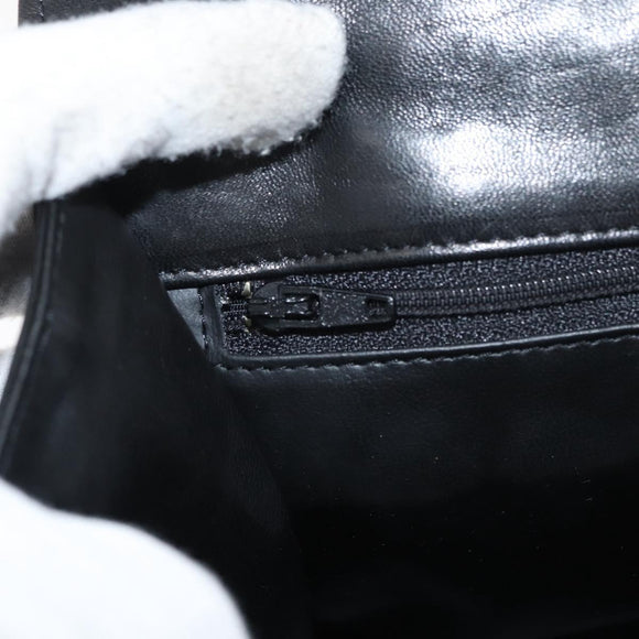 BALLY Hand Bag Leather Black Gold Auth YKZ1229