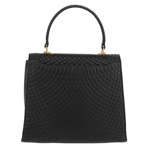 BALLY Hand Bag Leather Black Gold Auth YKZ1229