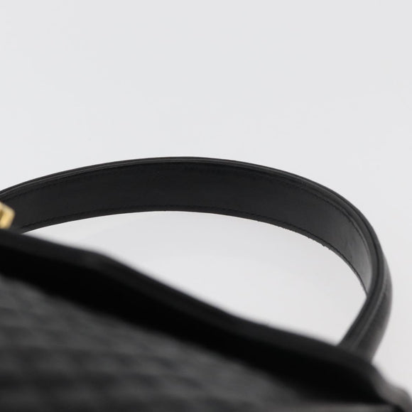 BALLY Hand Bag Leather Black Gold Auth YKZ1229