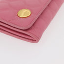 Miu Miu Chain Shoulder Wallet Leather Pink Gold Auth YKZ1230A-10