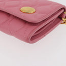 Miu Miu Chain Shoulder Wallet Leather Pink Gold Auth YKZ1230A-11