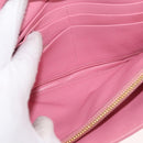 Miu Miu Chain Shoulder Wallet Leather Pink Gold Auth YKZ1230A-18
