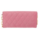 Miu Miu Chain Shoulder Wallet Leather Pink Gold Auth YKZ1230A-3