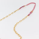 Miu Miu Chain Shoulder Wallet Leather Pink Gold Auth YKZ1230A-8