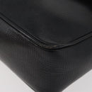 CELINE Circle Shoulder Bag Leather Black Gold Auth YKZ1232A-14