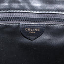 CELINE Circle Shoulder Bag Leather Black Gold Auth YKZ1232A-12