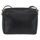 CELINE Circle Shoulder Bag Leather Black Gold Auth YKZ1232A-2