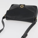 CELINE Circle Shoulder Bag Leather Black Gold Auth YKZ1232A-6