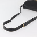 CELINE Circle Shoulder Bag Leather Black Gold Auth YKZ1232A-7