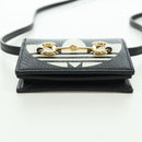 GUCCI Horsebit Shoulder Wallet Leather Adidas Black Gold 702248 Auth YKZ1233M-5