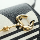 GUCCI Horsebit Shoulder Wallet Leather Adidas Black Gold 702248 Auth YKZ1233M-20