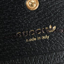 GUCCI Horsebit Shoulder Wallet Leather Adidas Black Gold 702248 Auth YKZ1233M-21