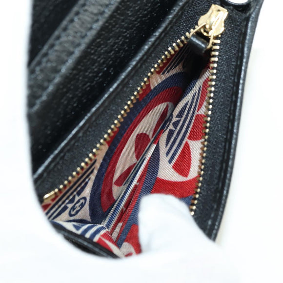 GUCCI Horsebit Shoulder Wallet Leather Adidas Black Gold 702248 Auth YKZ1233M