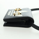 GUCCI Horsebit Shoulder Wallet Leather Adidas Black Gold 702248 Auth YKZ1233M-4
