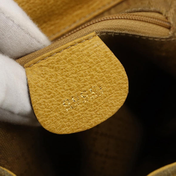 GUCCI Bamboo Backpack Suede Yellow Gold 003 1705 0030 Auth YKZ1234