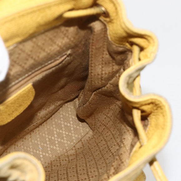 GUCCI Bamboo Backpack Suede Yellow Gold 003 1705 0030 Auth YKZ1234