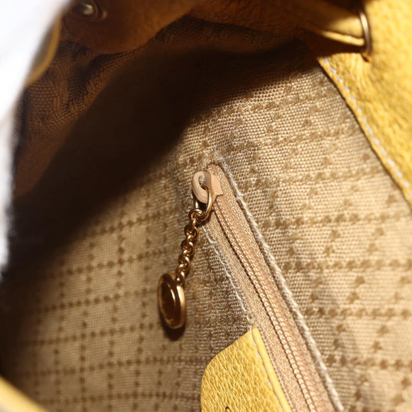 GUCCI Bamboo Backpack Suede Yellow Gold 003 1705 0030 Auth YKZ1234