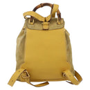 GUCCI Bamboo Backpack Suede Yellow Gold 003 1705 0030 Auth YKZ1234-2
