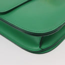 CELINE Classic Box Shoulder Bag Leather Green Gold Auth YKZ1239A-9