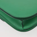 CELINE Classic Box Shoulder Bag Leather Green Gold Auth YKZ1239A-15