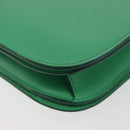 CELINE Classic Box Shoulder Bag Leather Green Gold Auth YKZ1239A-16