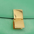 CELINE Classic Box Shoulder Bag Leather Green Gold Auth YKZ1239A-10