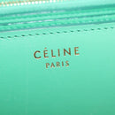 CELINE Classic Box Shoulder Bag Leather Green Gold Auth YKZ1239A-17