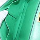 CELINE Classic Box Shoulder Bag Leather Green Gold Auth YKZ1239A-20