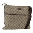 GUCCI GG Supreme Shoulder Bag PVC Beige Silver 141198 Auth YKZ124-1