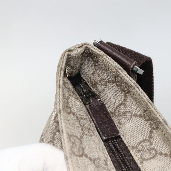 GUCCI GG Supreme Shoulder Bag PVC Beige Silver 141198 Auth YKZ124