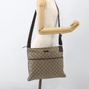GUCCI GG Supreme Shoulder Bag PVC Beige Silver 141198 Auth YKZ124-24