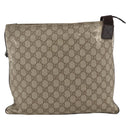 GUCCI GG Supreme Shoulder Bag PVC Beige Silver 141198 Auth YKZ124-2