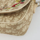 Christian Dior Trotter Canvas Shoulder Bag PVC Beige Silver Auth YKZ1249A-14