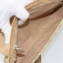 Christian Dior Trotter Canvas Shoulder Bag PVC Beige Silver Auth YKZ1249A-11