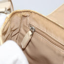 Christian Dior Trotter Canvas Shoulder Bag PVC Beige Silver Auth YKZ1249A-21