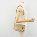 Christian Dior Trotter Canvas Shoulder Bag PVC Beige Silver Auth YKZ1249A-23