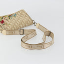 Christian Dior Trotter Canvas Shoulder Bag PVC Beige Silver Auth YKZ1249A-7