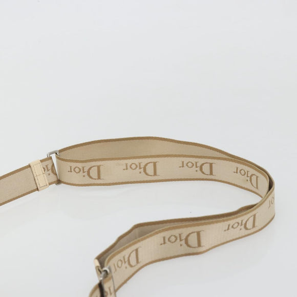 Christian Dior Trotter Canvas Shoulder Bag PVC Beige Silver Auth YKZ1249A