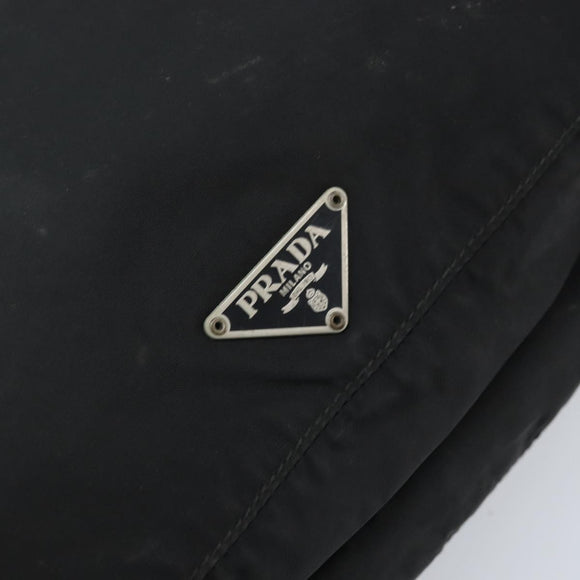 PRADA Shoulder Bag Nylon Black Silver Auth YKZ125