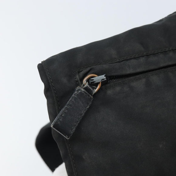 PRADA Shoulder Bag Nylon Black Silver Auth YKZ125