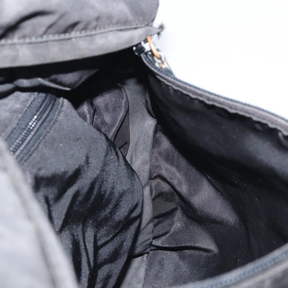 PRADA Shoulder Bag Nylon Black Silver Auth YKZ125