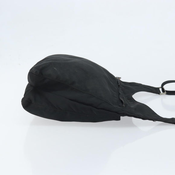 PRADA Shoulder Bag Nylon Black Silver Auth YKZ125