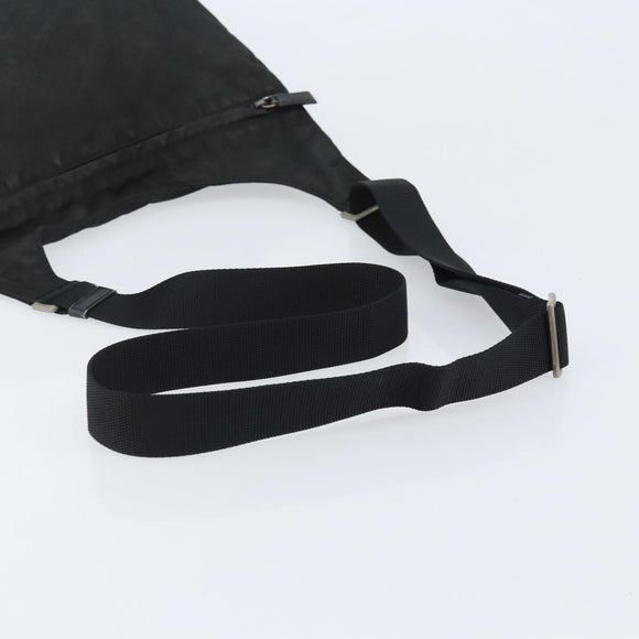 PRADA Shoulder Bag Nylon Black Silver Auth YKZ125